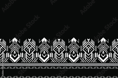 Geometric ethnic oriental seamless pattern traditional Design for background,carpet,wallpaper.clothing,wrapping,Batik fabric,Vector illustration.embroidery style - Sadu, sadou, sadow or sado