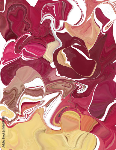 Red tan white rose abstract 