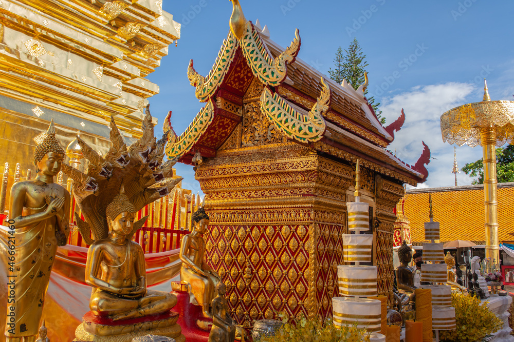 Fototapeta premium Within Wat Phra That Doi Suthep is a Buddhist temple in Chiang Mai Province Northern of Thailand.