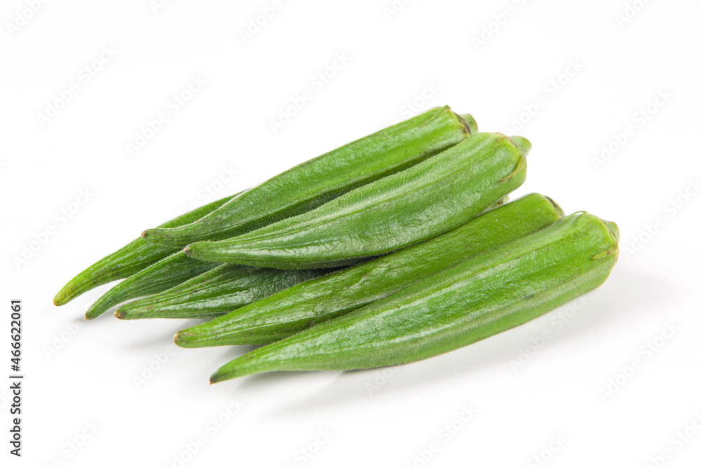 Fresh okra isolated on the white backgroud Fresh okra isolated on the white backgroud