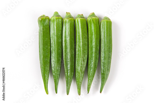 Obraz na plátne Fresh okra isolated on the white backgroud