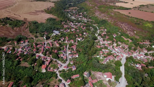 Drone flight over  Ralevo town in Bilgaria photo