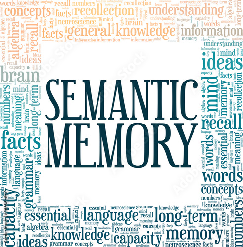 Semantic Memory vector illustration word cloud isolated on white background.