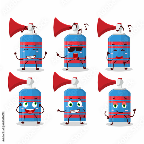 An image of blue air horn dancer cartoon character enjoying the music