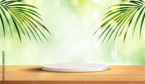 Cosmetic on background and premium podium display for product presentation branding and packaging . Stage background for natural product display. vector design
