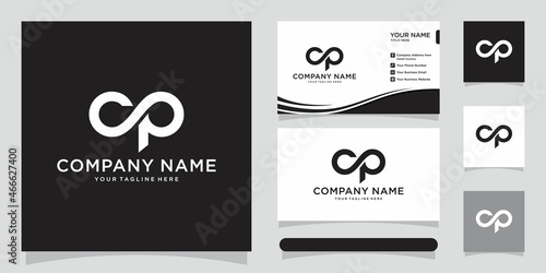 Quadro su tela initial letter logo CP, PC, template logo design vector with business card design