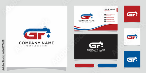 Logo GF Simple Creative Design, Vector illustration with business card design.