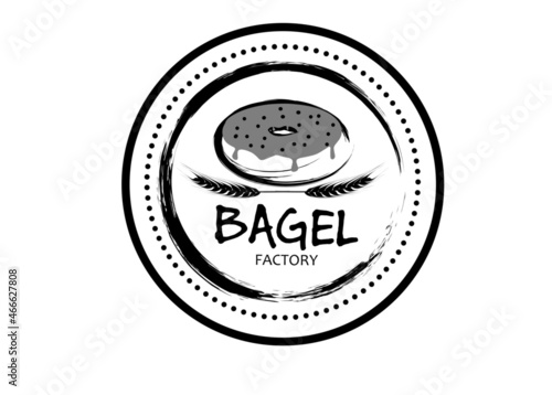 Rustic Retro Vintage for Bagels Logo Design Vector