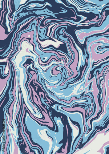 Fluid art texture. Abstract background with swirling paint effect. Liquid acrylic picture that flows and splashes. Mixed paints for interior poster. gray, blue, pink overflowing colors