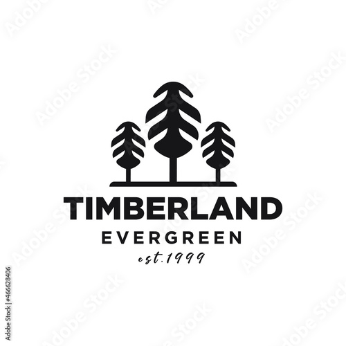 vintage evergreen pines hemlock logo design