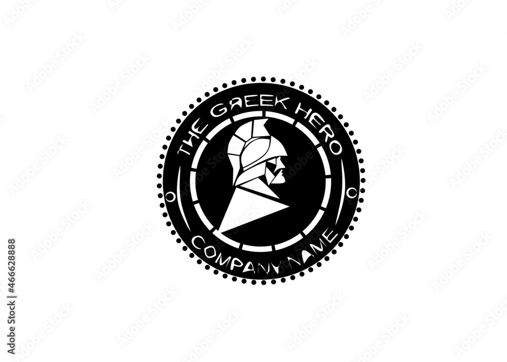 Muscular Myth Greek Archer Warrior Silhouette with Circle Emblem Badge Pattern Frame Leaf Wreath Logo design Muscular Myth Greek Archer Warrior Silhouette with Circle Emblem Badge Pattern Frame Leaf Wreath Logo design