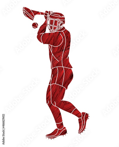 Irish Hurley Sport Cartoon Graphic Vector