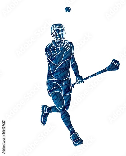 Irish Hurley Sport Cartoon Graphic Vector photo