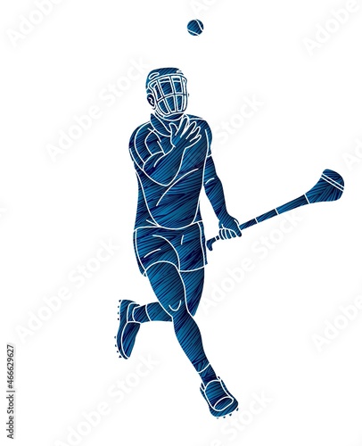 Irish Hurley Sport Cartoon Graphic Vector