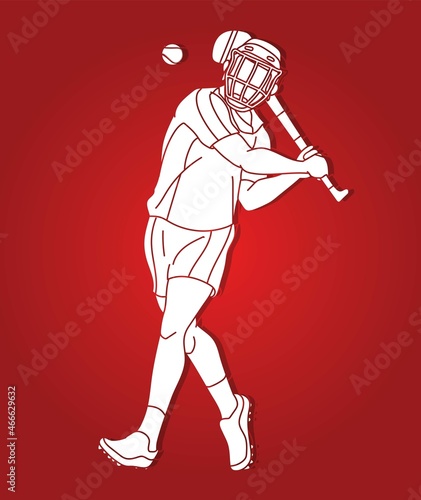 Irish Hurley Sport Cartoon Graphic Vector