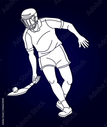 Irish Hurley Sport Cartoon Graphic Vector