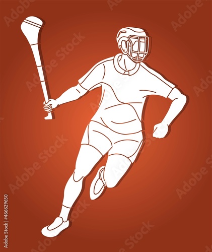 Irish Hurley Sport Cartoon Graphic Vector