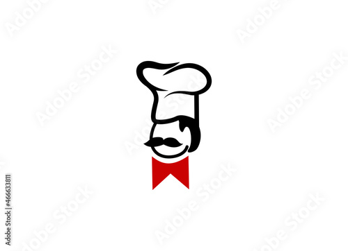 The logo of restaurant. Chef logo designs template