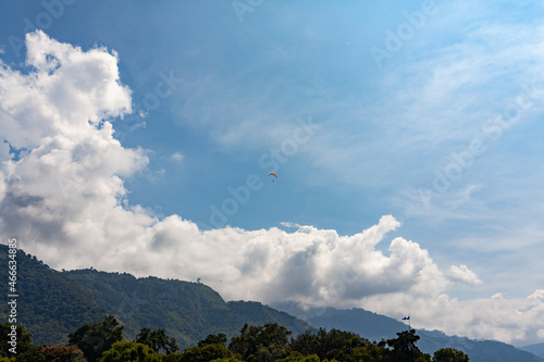 paragliding over the mountains