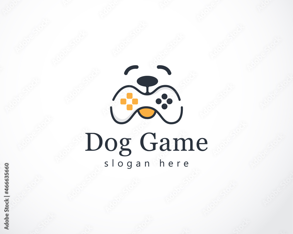dog game logo creative animal design concept business