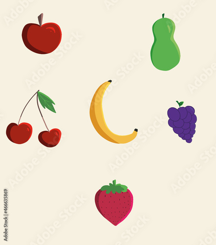 Frutas ilustradas en vectores 