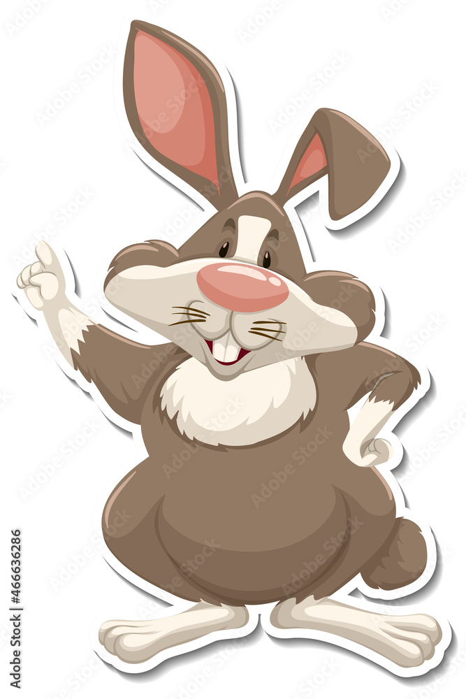 Rabbit cartoon character on white background Rabbit cartoon character on white background
