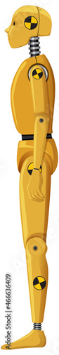 Crash test dummy on white background