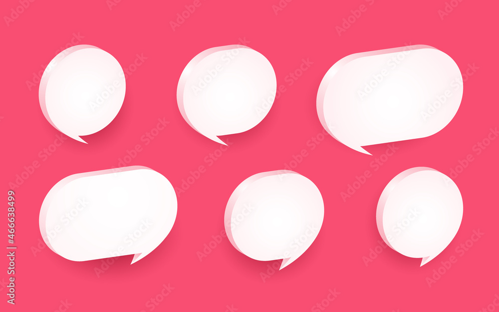 3d pink speech bubble chat collection set 3d pink speech bubble chat collection set