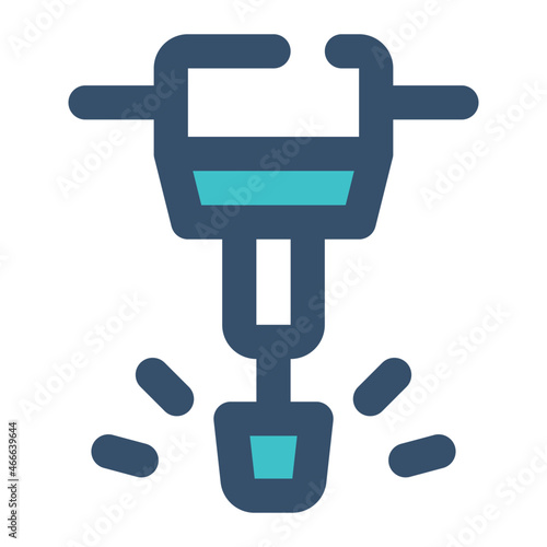 jackhammer for construction icon lineal