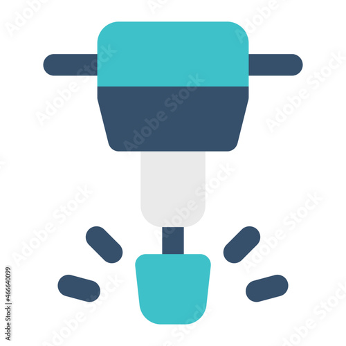 jackhammer for construction icon lineal
