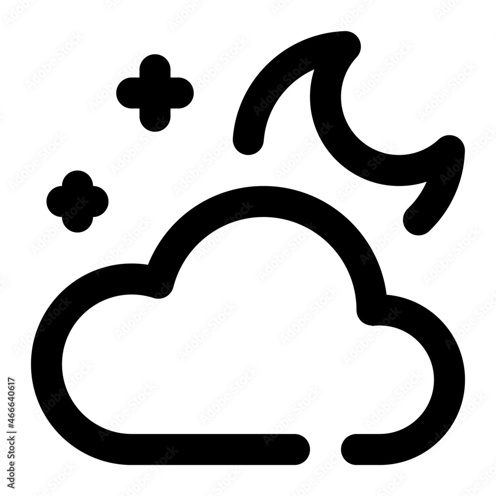 cloud night for weather icon lineal cloud night for weather icon lineal