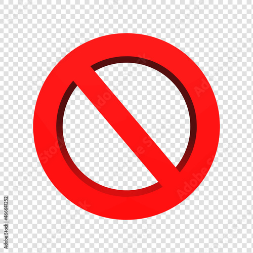 Vector red stop sign. Vector illustration. Denied, icon, restriction, safety.