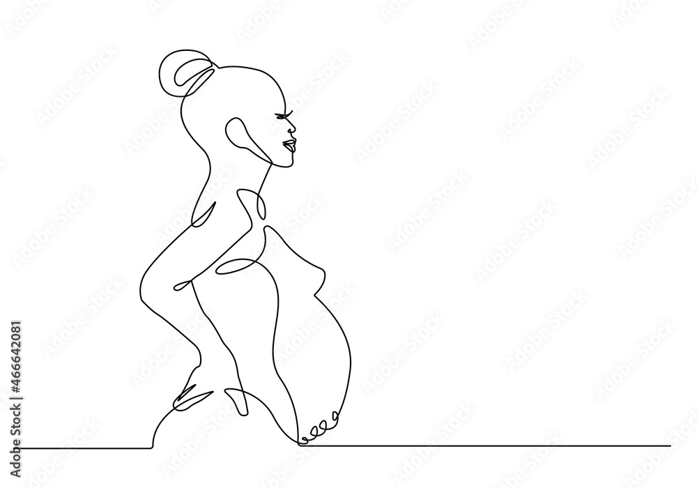 Pregnant woman. Concept vector illustration in minimal style