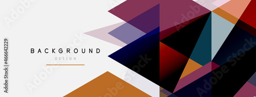 Color triangles composition, geometric abstract background. Techno or business concept, pattern for wallpaper, banner, background, landing page