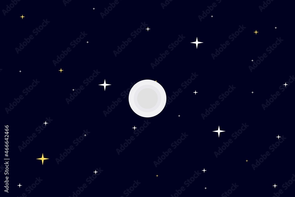 Illustration background with a view of the moon above the sky. And a beautiful night atmosphere. Illustration background with a view of the moon above the sky. And a beautiful night atmosphere.