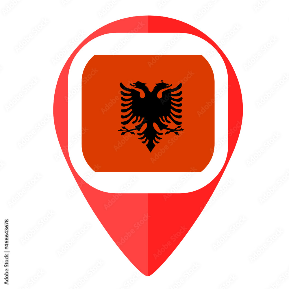 Albania national flag country pin marker Albania national flag country pin marker