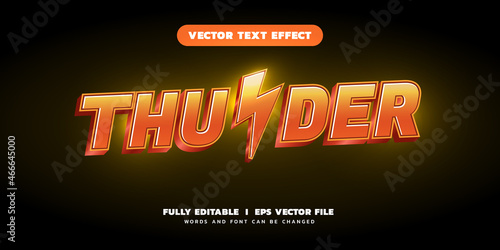 thunder editable vector text effect design