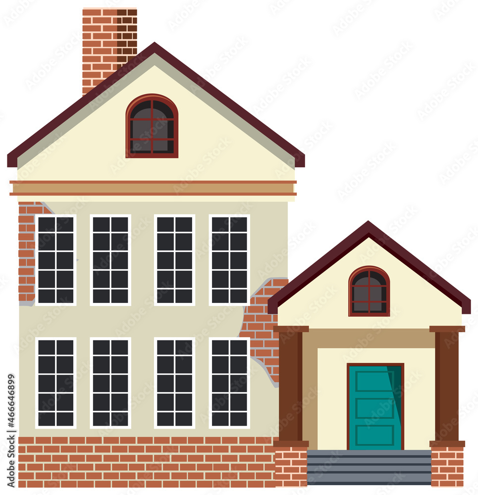 Abandoned house on white background Abandoned house on white background