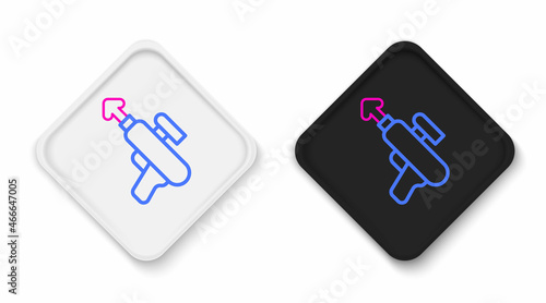 Line Fishing harpoon icon isolated on white background. Fishery manufacturers for catching fish under water. Diving underwater equipment. Colorful outline concept. Vector
