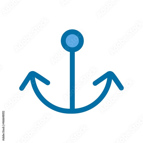 Ship Hook Filled Blue Vector Icon Design