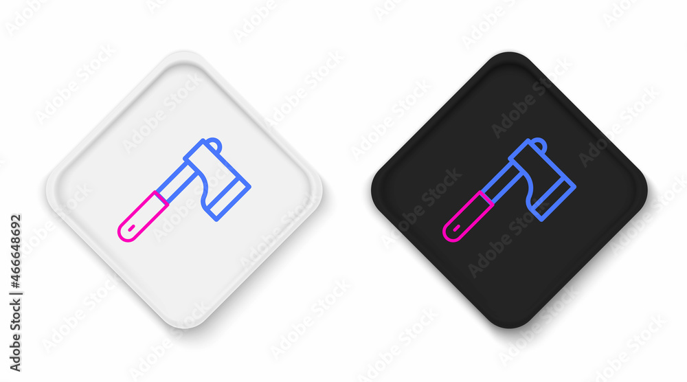 Line Wooden axe icon isolated on white background. Lumberjack axe. Colorful outline concept. Vector Line Wooden axe icon isolated on white background. Lumberjack axe. Colorful outline concept. Vector