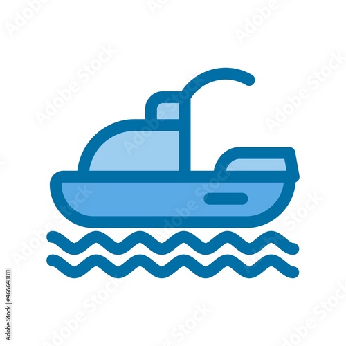 Ski Jet Filled Blue Vector Icon Design