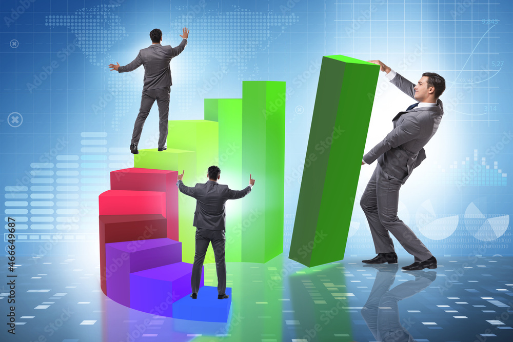 Fototapeta premium Economic growth concept with business people