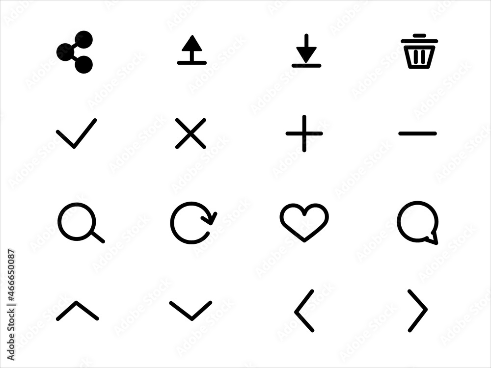 Set of button with icon for website and applications. Vector trendy icons. Set of button with icon for website and applications. Vector trendy icons.