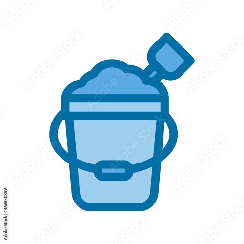 Sand Bucket Filled Blue Vector Icon Design