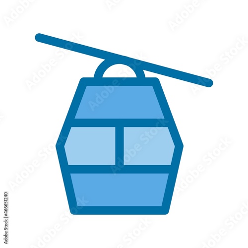 Cable Car Filled Blue Vector Icon Design