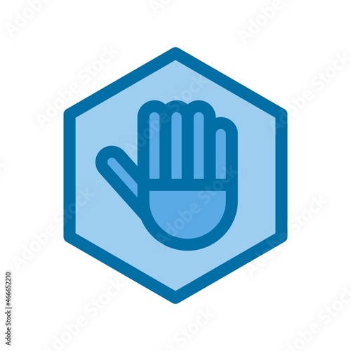 Halt Filled Blue Vector Icon Design