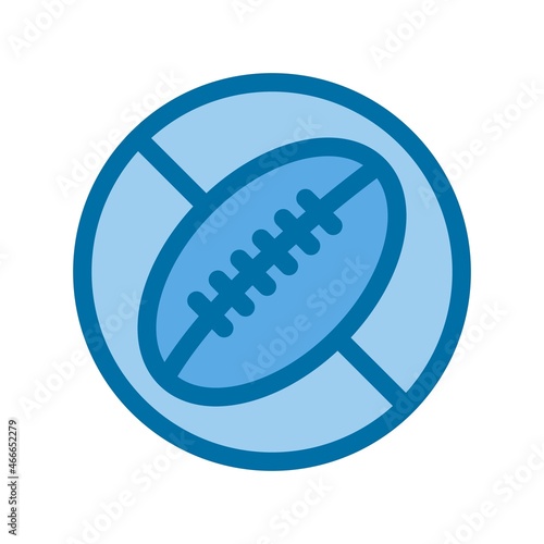 Rugby Filled Blue Vector Icon Design