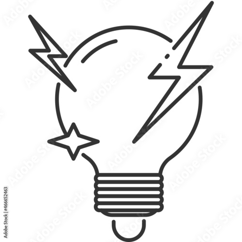 Vector electricity outline icon, electricity and energy related 4000x4000 Pixel, editable stroke whitebackground