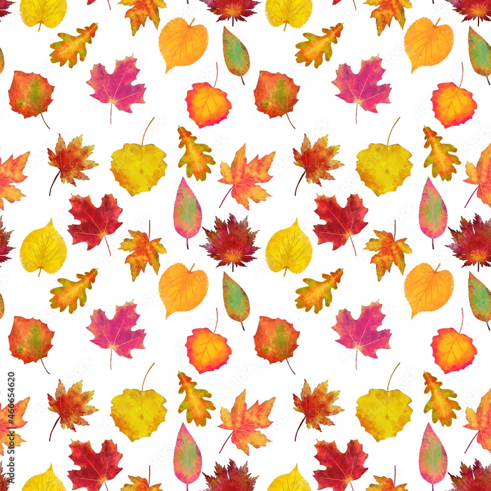 Fototapeta premium autumn leaves seamless pattern
